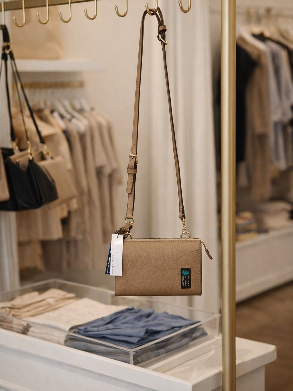 NWT Dooney & Bourke 1975 Saffiano Crossbody Bag Tan